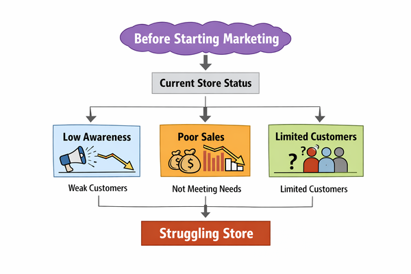 마케팅을 시작 전 매장 기준 구조 설명 이미지